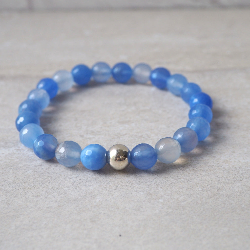 Blue Agate Gemstone Bracelet by Nancy Wallis Designs