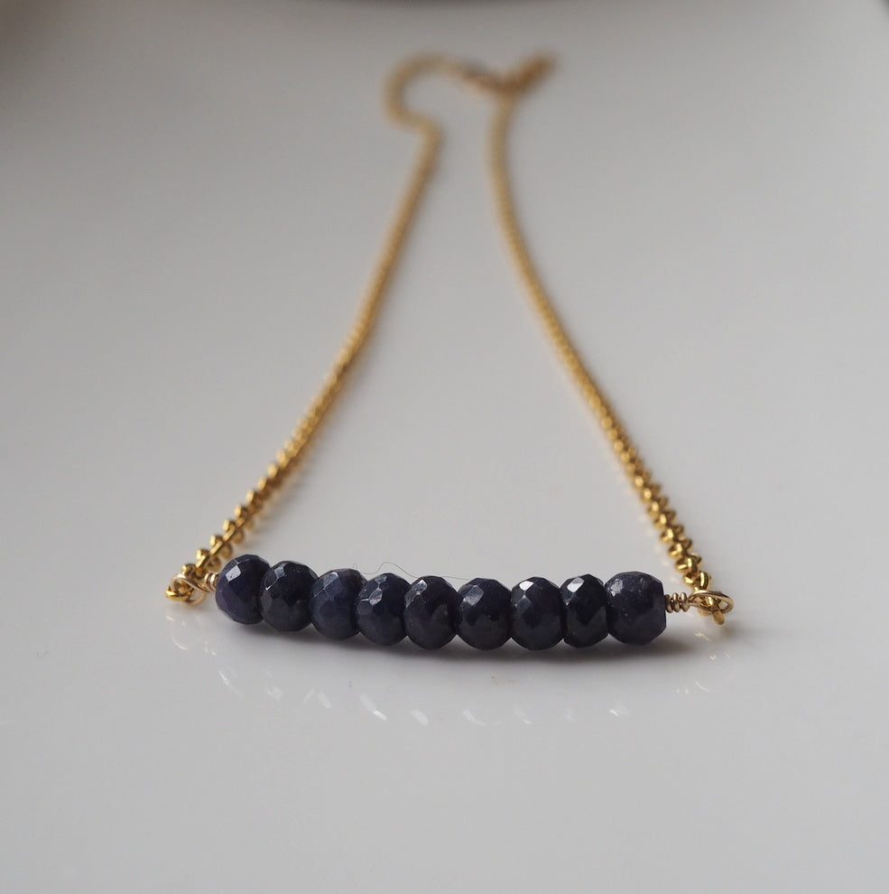 Nightfall Sapphire and Gold Necklace as Seen on Supernatural