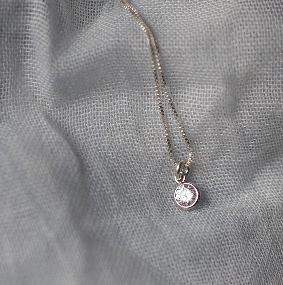 Tiny Dot Cubic Zirconia Necklace