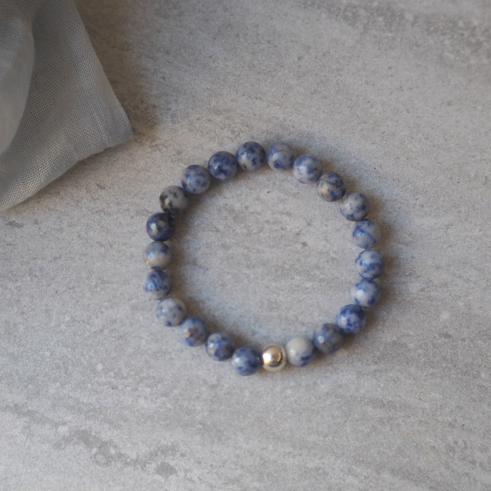 Gemstone Bracelet with Navy Blue Jasper Stone