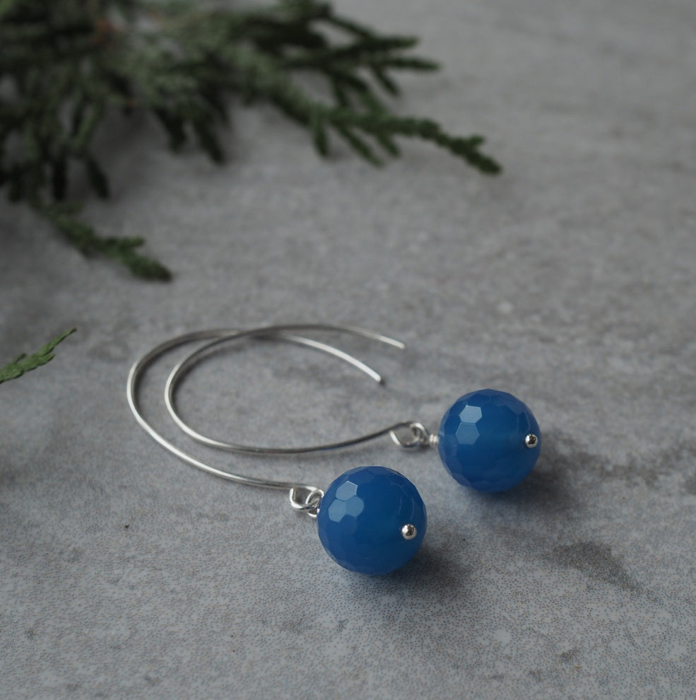 Blue Agate Gemstone Earrings by Nancy Wallis Designs
