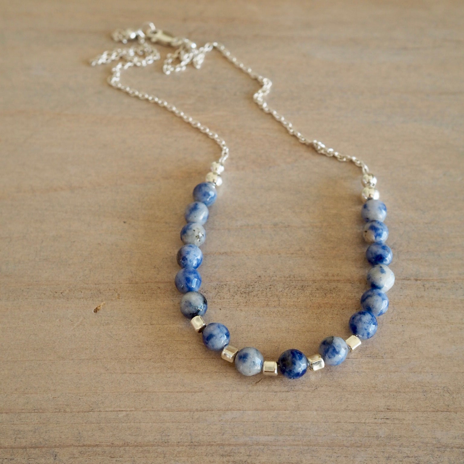 Blue Jasper Sterling Silver Necklace by Wallis Designs