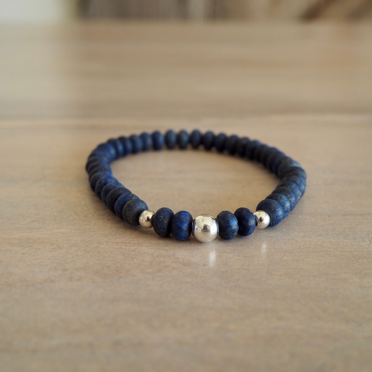 Navy Blue Lapis Lazuli Bracelet by Nancy Wallis Designs
