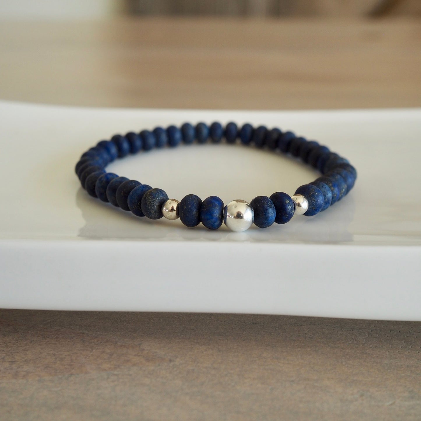 Navy Blue Gemstone Bracelet by Wallis Designs in Canada