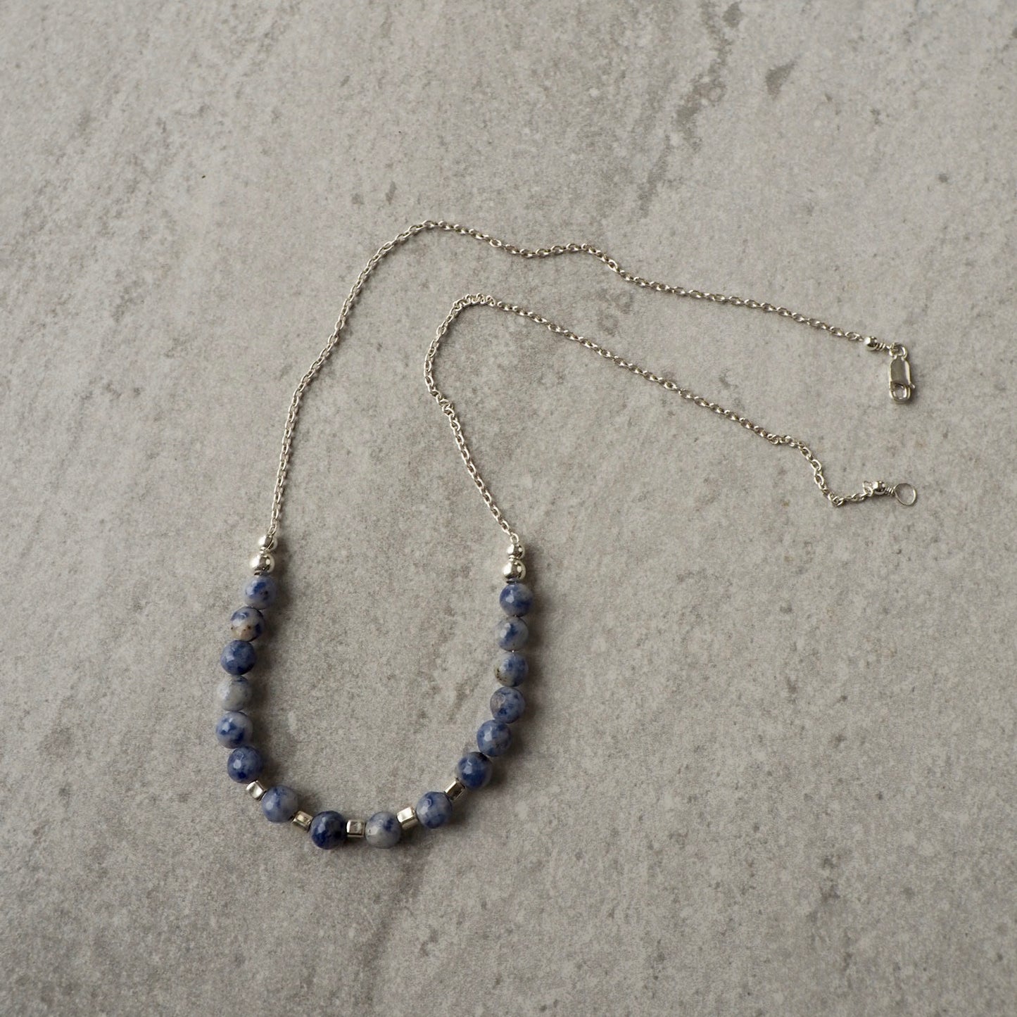 Blue Jasper Sterling Silver Necklace by Nancy Wallis Designs