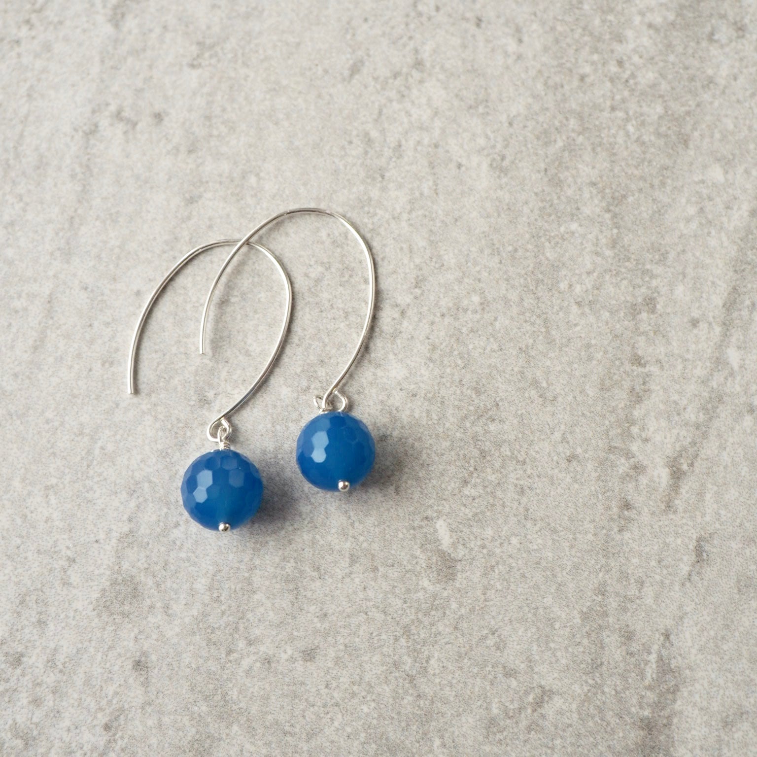 Blue Agate Modern Earrings made in Canada by Wallis Designs