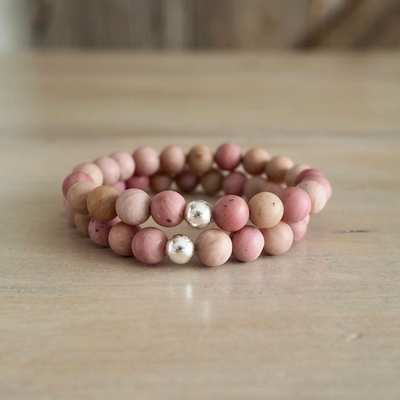 Pink Gemstone Bracelet for Summer by Nancy Wallis Designs