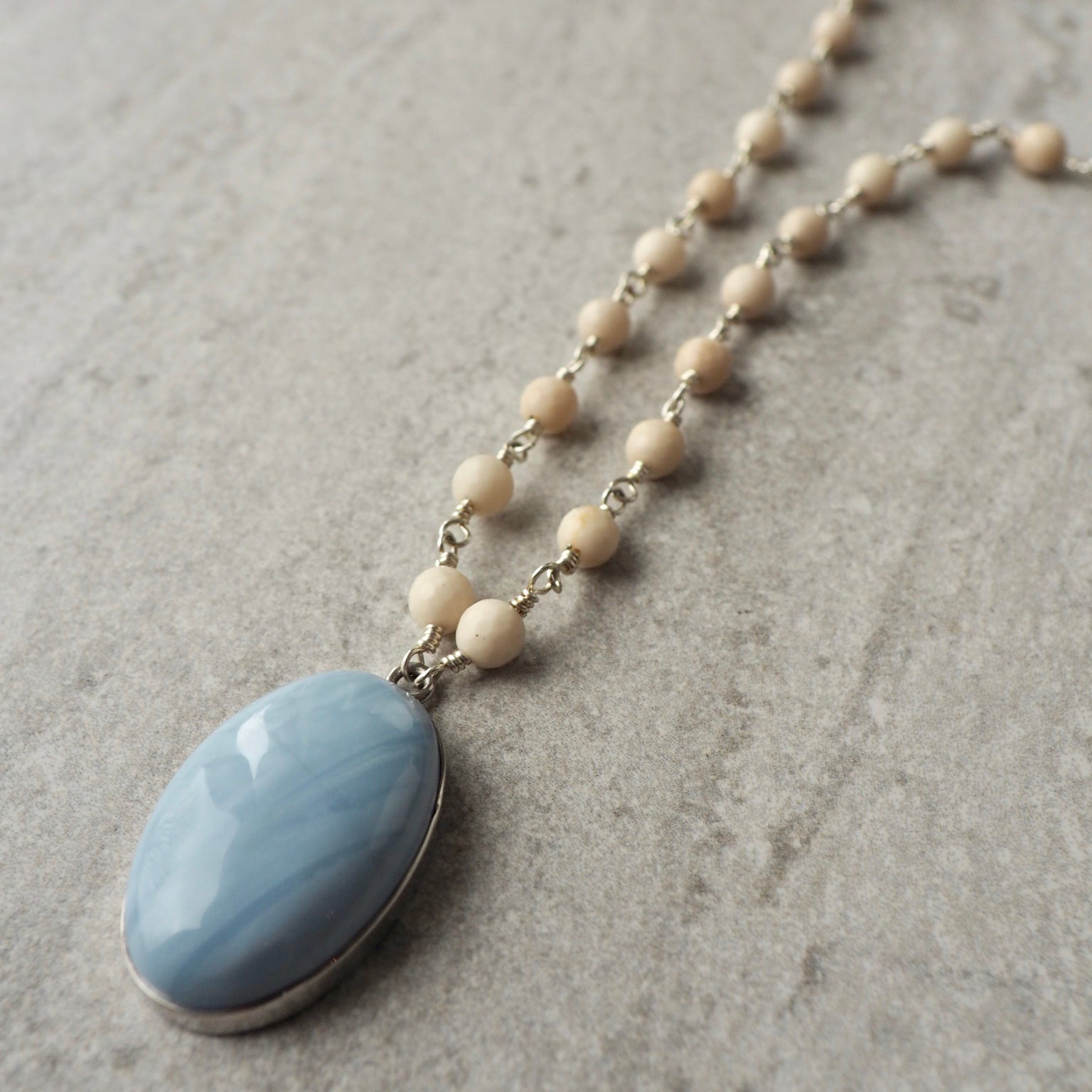 Handmade beaded gemstone necklace by Wallis Designs