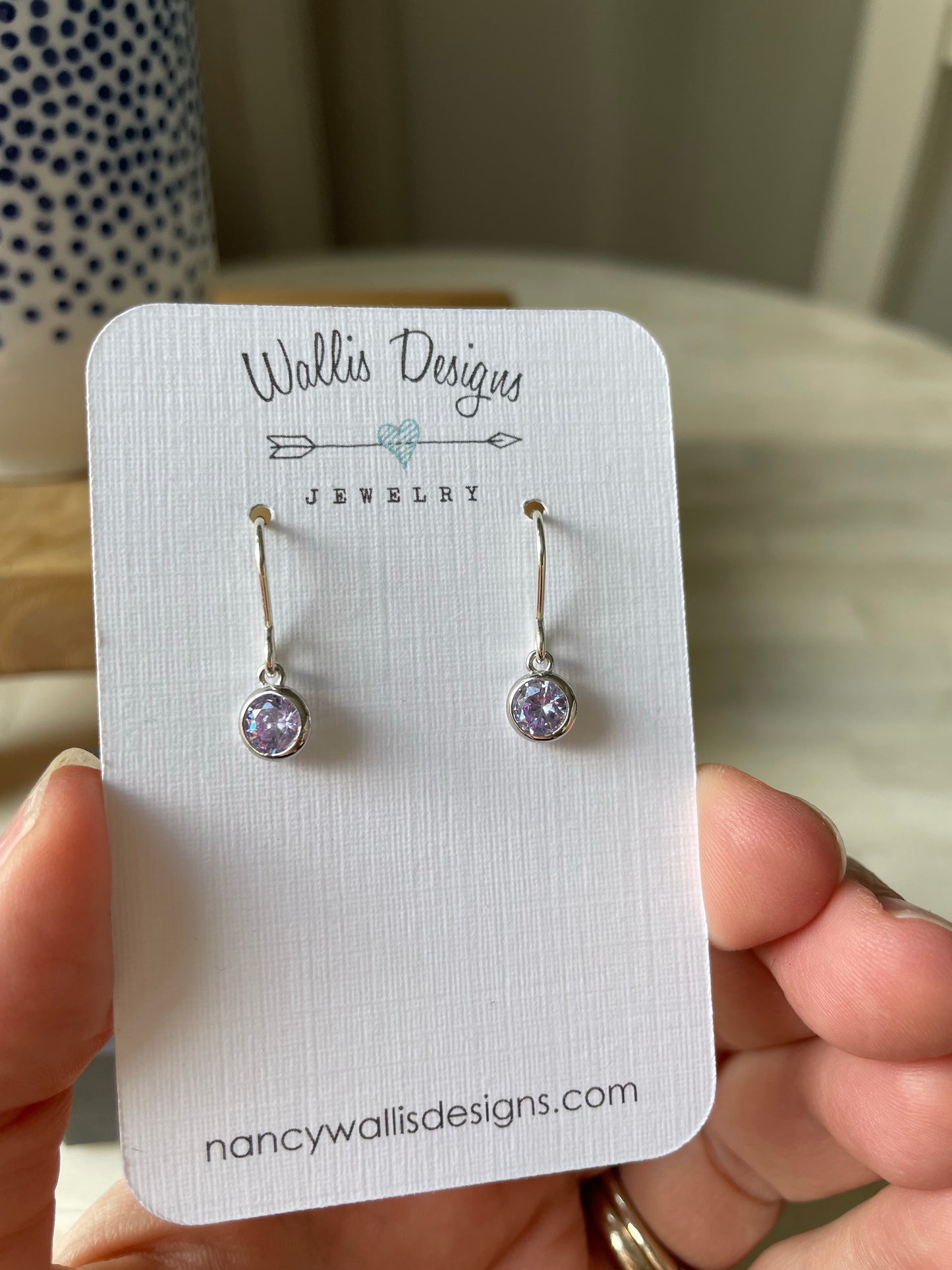 Birthstone earrings by Wallis Designs.