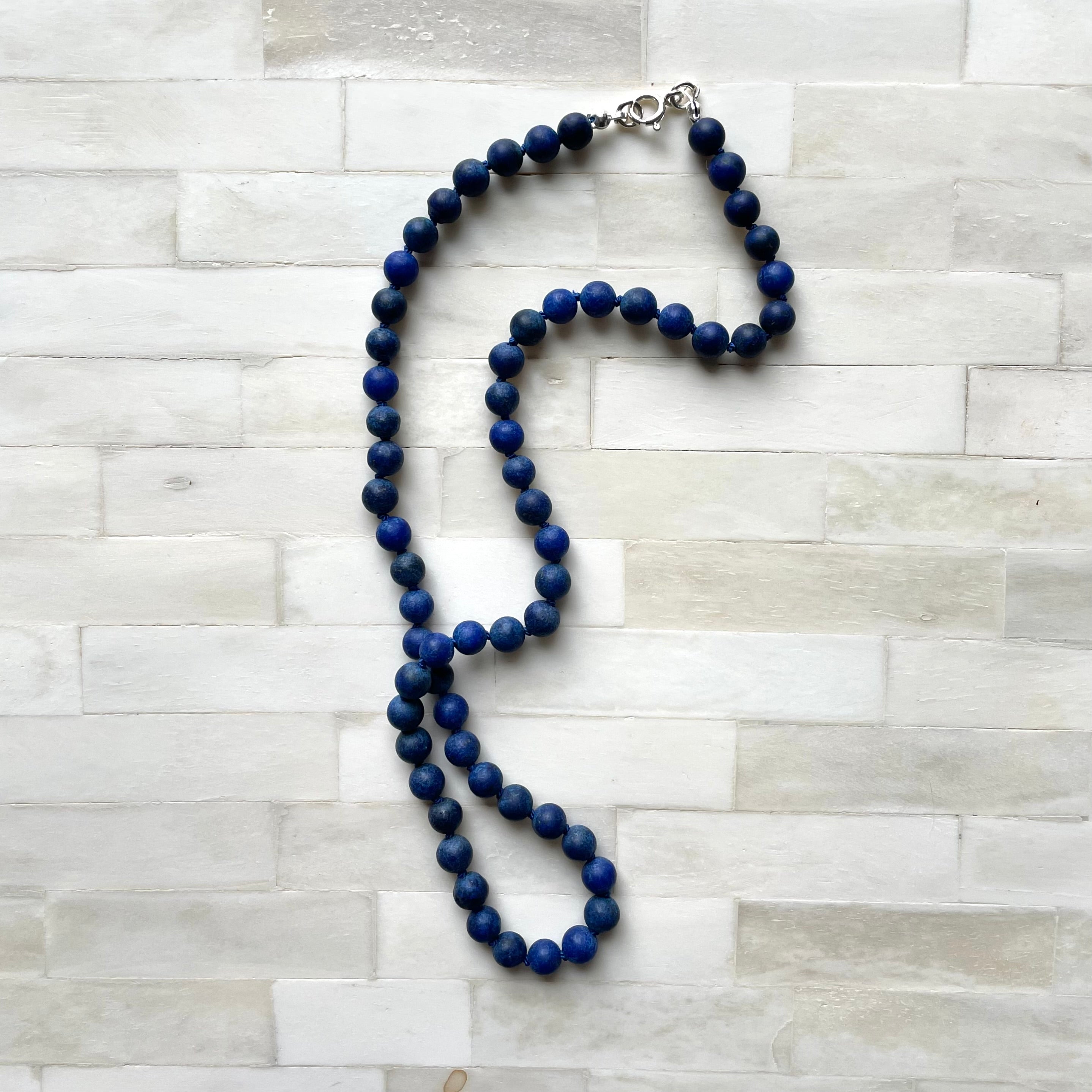 Beaded Stone with Lapis Lazuli and Clear Quartz Pendant