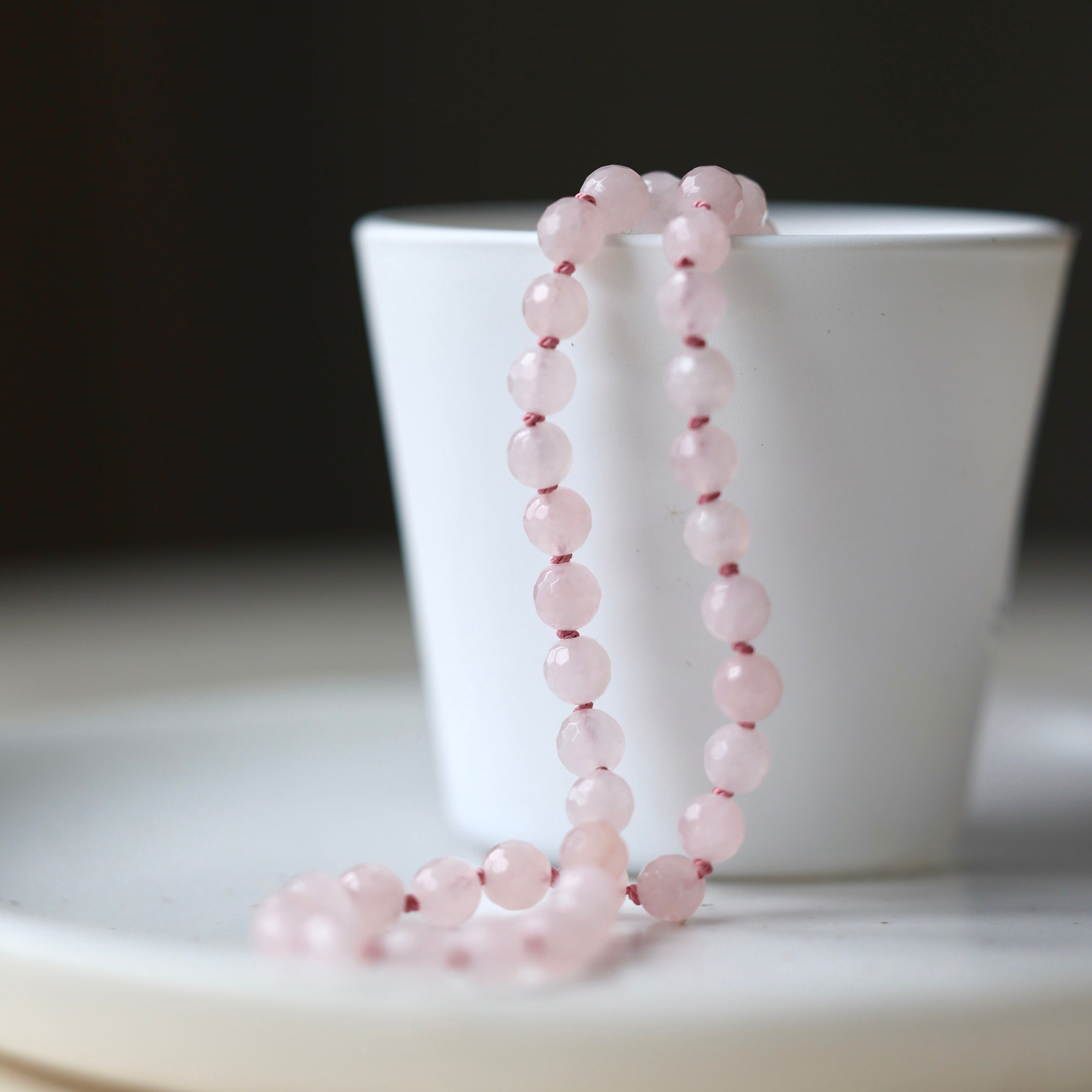 Vintage rose shop quartz necklace